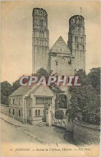 Cartes postales Jumieges Ruines de l'Abbaye l'Entree