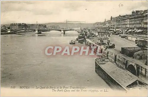 Ansichtskarte AK Rouen Le Quai de Paris et le Pont Transbordeur