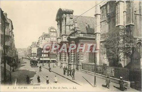 Cartes postales Le Havre Notre Dame et la Rue de Paris