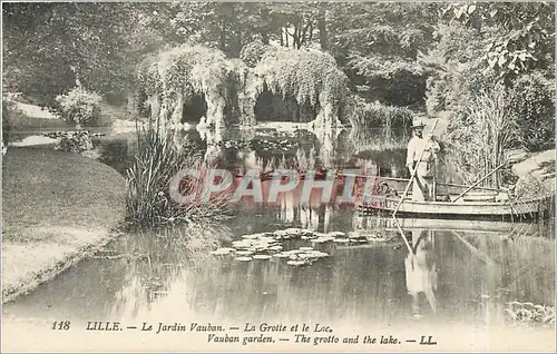 Ansichtskarte AK Lille Le Jardin Vauban La Grotte et le Lac