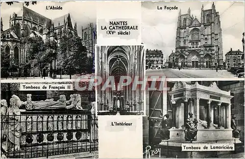 Cartes postales Nantes La Cathedrale L'Interieur L'Abside La Facade