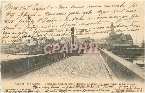 Cartes postales Nantes St Nazaire La Jetee et sa Chapelle avant les travaux qui ont transforme complement ce coi