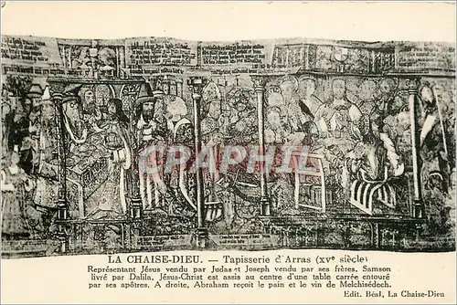 Cartes postales La Chaise Dieu Tapiserrie d'Arras Jesus vendu par Judas et Joseph vendu par ses freres