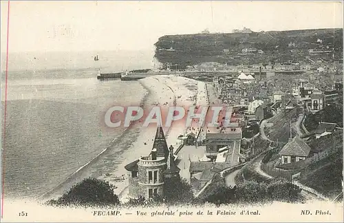 Cartes postales Fecamp Vue generale prise de la Falaise d'Aval