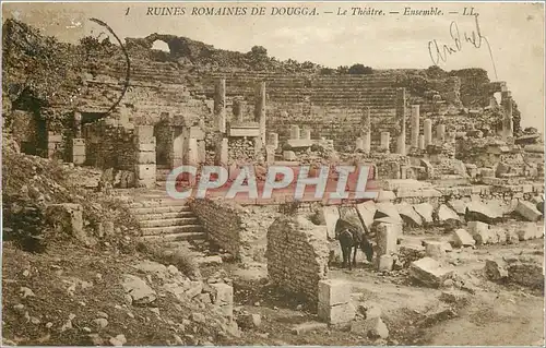 Ansichtskarte AK Ruines Romaines de Dougga Le Theatre Ensemble