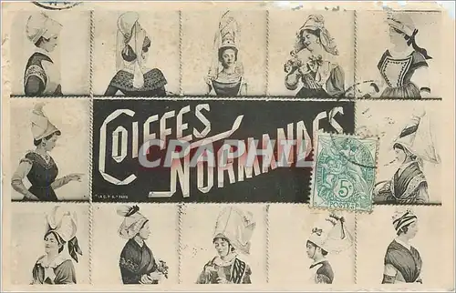 Cartes postales Coiffes Normandes Folklore