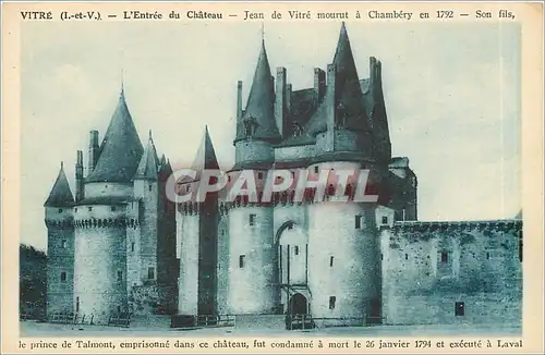 Cartes postales Vitre L et V L'entree du Chateau