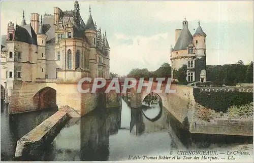 Cartes postales Chenonceaux Le Chateau L'Aile Thomas Bohier et la Tour des Marques