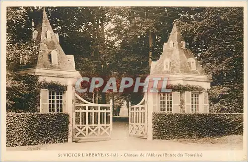 Ansichtskarte AK St Victor l'Abbaye S Inf Chateau de l'Abbaye Entree des Tourelles