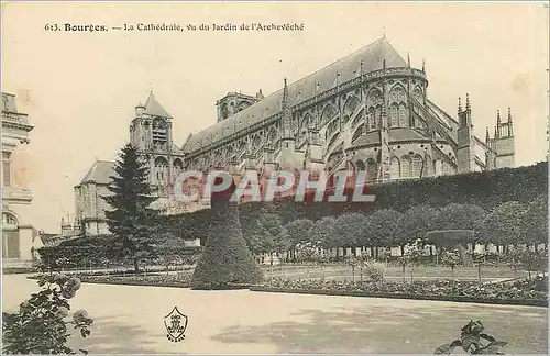 Cartes postales Bourges La Cathedrale vu du jardin de l'Archeveche