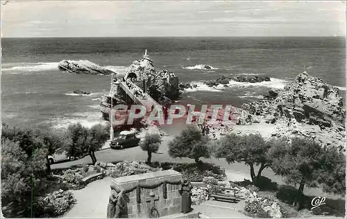 Moderne Karte Biarritz Le Rocher de la Vierge et le Monument aux Morts