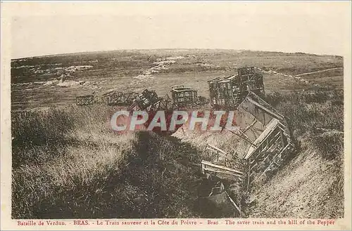 Cartes postales Bataille de Verdun Bras Le Train sauveur et la Cote du Poivre