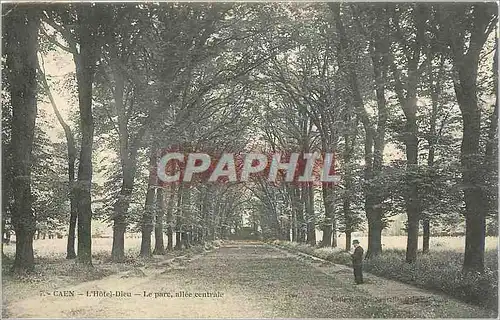 Cartes postales Caen L'Hotel Dieu Le Parc allee centrale