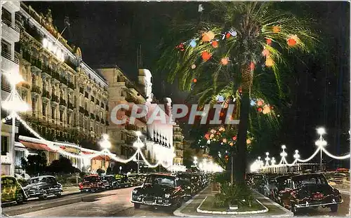 Moderne Karte La Cote d'Azur Nice La Promenade des Anglais la nuit