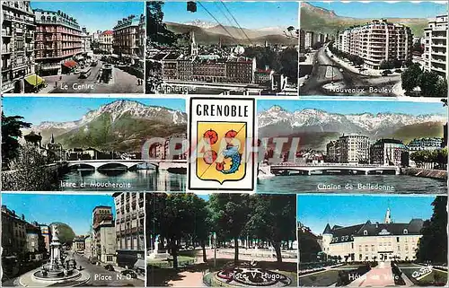 Cartes postales moderne Grenoble  Le centre Isere et Moucherotte Telepherique Nouveaux Boulevards Chaine de Belledonne H