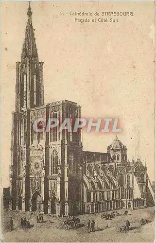 Cartes postales Cathedrale de Strasbourg Facade et Cote Sud