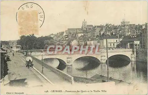 Cartes postales Le Mans Panorama des Quais et la Vieille Ville