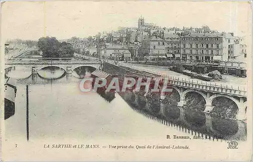 Cartes postales La Sarthe et Le Mans Vue prise du Quai de l'Amiral Lalande Train