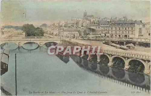 Cartes postales La Sarthe et Le Mans Vue du Quai de l'Amiral Lalande Train