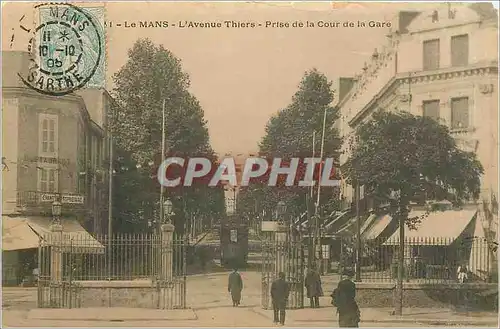 Cartes postales Le Mans L'Avenue Thiers Prise de la Cour de la Gare Tramway