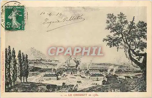 Cartes postales Le Creusot en 1782