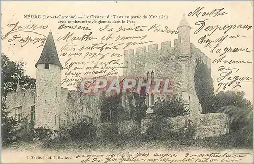 Ansichtskarte AK Nerac Lot et Garonne Le Chateau du Tasta en partie du XV siecle avec tombes merovingiennes dans