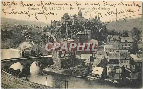 Ansichtskarte AK Correze Uzerche Pont Turgot et Vue Generale