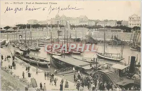 Cartes postales Royan Port et Boulevard Thiers Bateaux