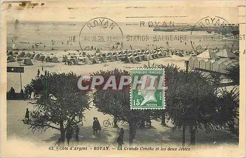 Cartes postales Cote d'Argent Royan La Grande Conche et les deux Jetees