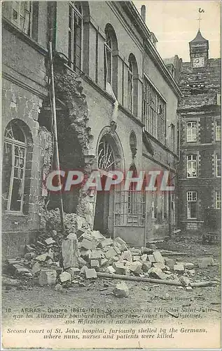 Cartes postales Arras Guerre 1914 1915 Seconde cour de l'hopital Saint Jean