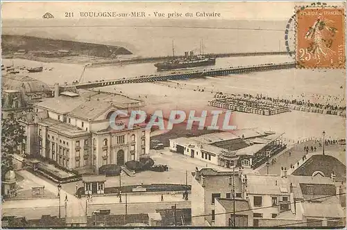 Ansichtskarte AK Boulogne sur Mer Vue prise du Calvaire Bateau