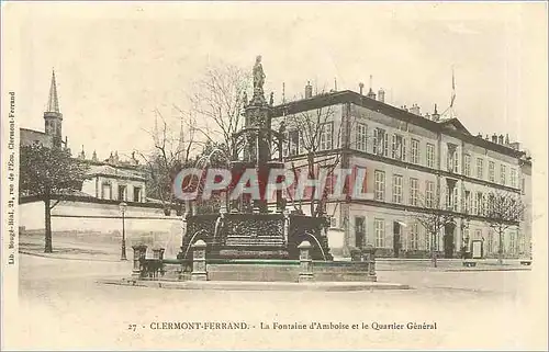 Ansichtskarte AK Clermont Ferrand La Fontaine d'Amboise et le Quartier General