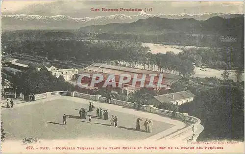 Cartes postales Pau Nouvelle Ternalle de la Place Royale et Partie Lot de la Chaine des Pyrenees