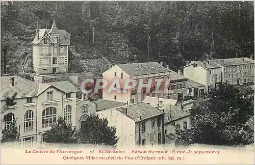Cartes postales St Nectaire Saison thermale Quelques villas au pied du Puy d'Eraigne