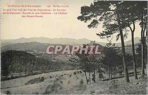 Cartes postales St Nectaire Ce que l'on voit du Puy de Boissieres Le Rocher