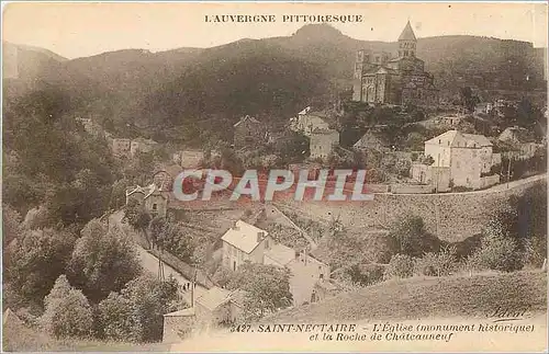 Cartes postales Saint Nectaire L'Eglise et la Roche de Chateauneuf