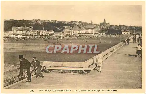 Cartes postales Boulogne sur Mer Le Casino et la Plage pris du Phare