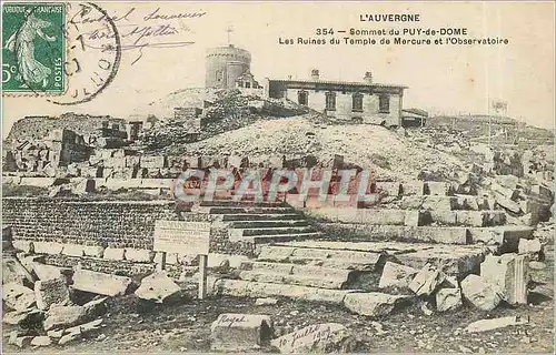 Cartes postales Sommet du Puy de Dome Les Ruines du Temple de Mercure et l'Observatoire