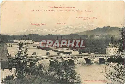 Cartes postales Pau Vue sur le Gave et pic du Midi de Bigorre