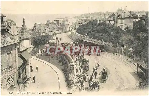 Cartes postales Biarritz Vue sur le Boulevard Train