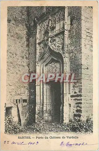 Ansichtskarte AK Sarthe Porte du Chateau de Verdelle