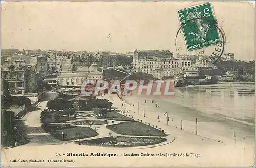 Ansichtskarte AK Biarritz Artistique Les deux Casinos et les Jardins de la Plage