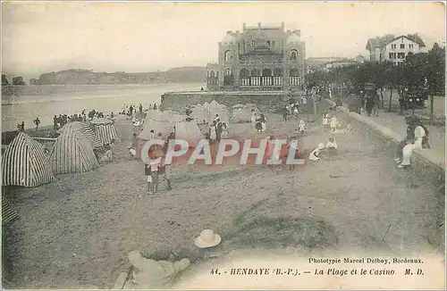 Ansichtskarte AK Hendaye BP La Plge et le Casino