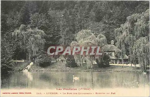 Cartes postales Luchon Le Parc des Quinconces Buvette du Pre