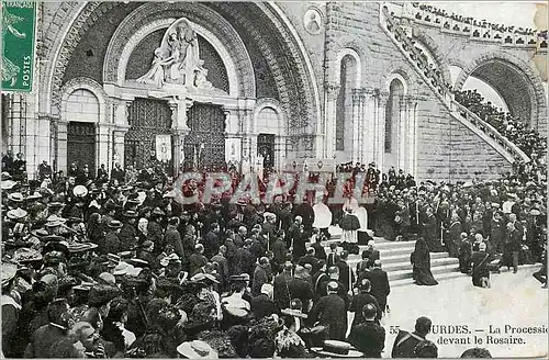 Ansichtskarte AK Lourdes La Procession devant le Rosaire