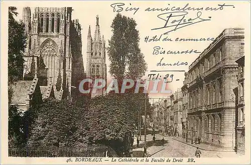 Cartes postales Bordeaux La Cathedrale et la Faculte de Droit