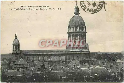 Cartes postales Boulogne sur Mer La Cathedrale a vol d'oiseau