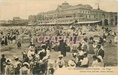 Ansichtskarte AK Biarritz Artistique La Plage