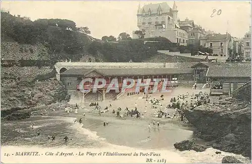 Ansichtskarte AK Biarritz Cote d'Argent La Plage et l'Etablissement du Port Vieux