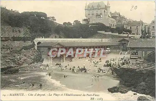 Cartes postales Biarritz Cote d'Argent La Plage et l'Etablissement du Port Vieux